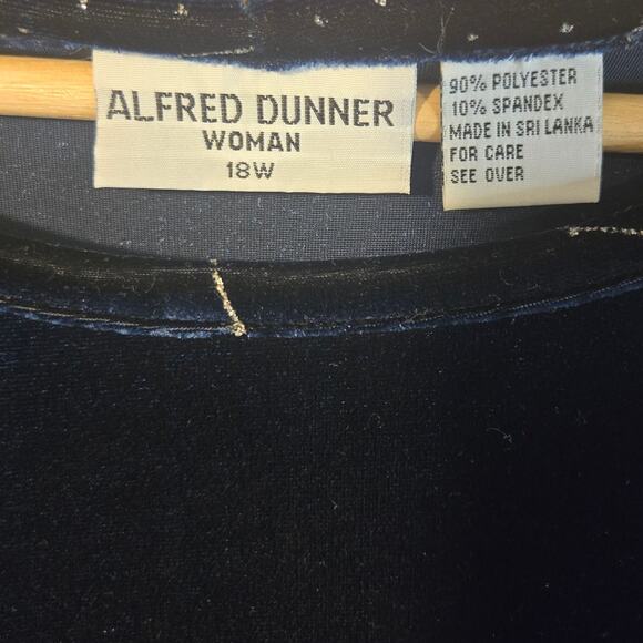 NWT Alfred Dunner Velvet Top & Pant Set – Size 18W | Midnight Blue [0394] - Picture 6 of 13